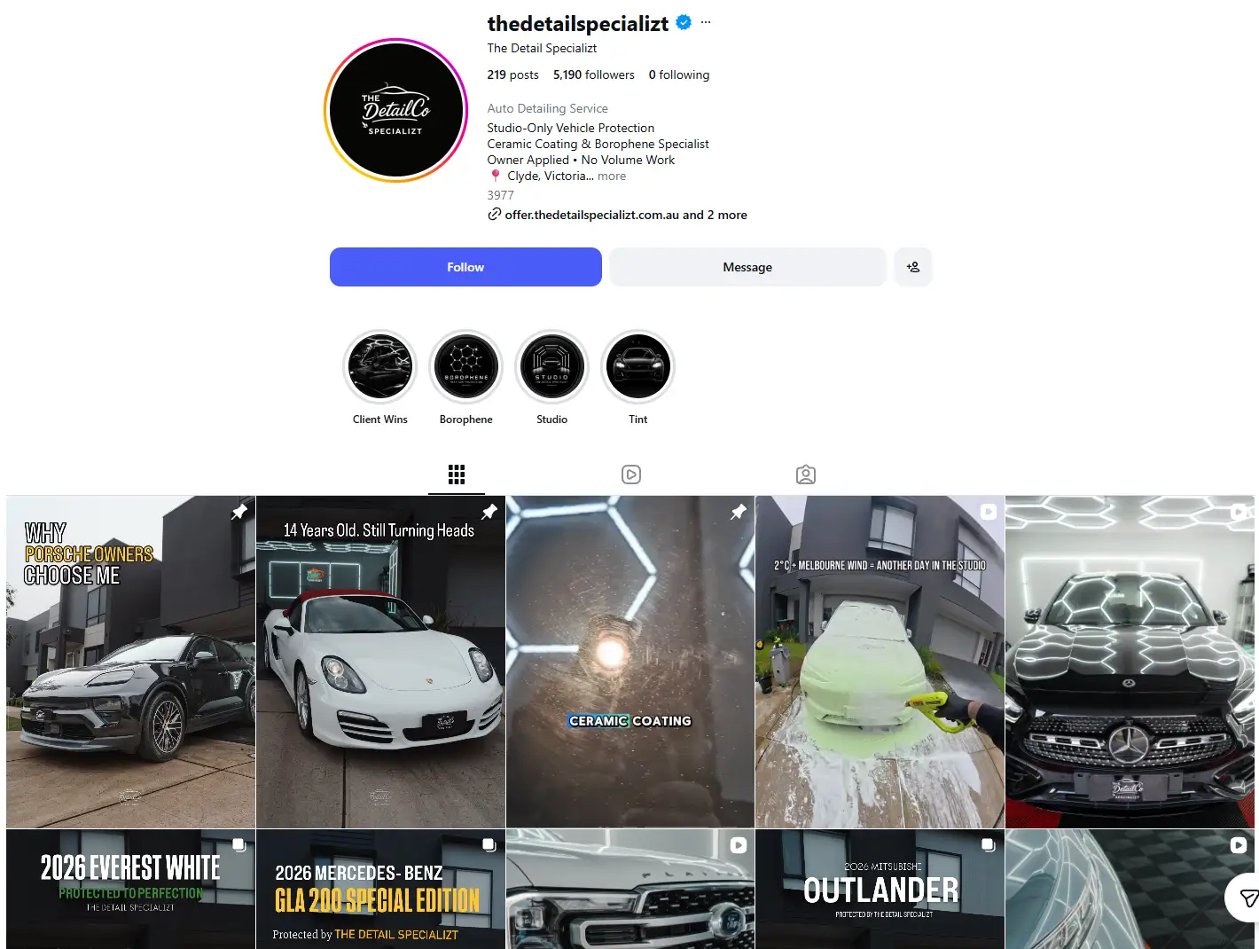 Instagram profile