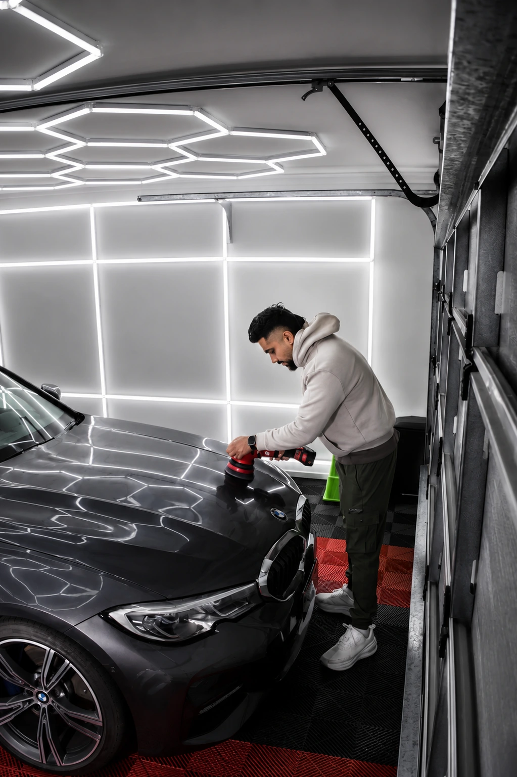 Studio-lit car, front on
